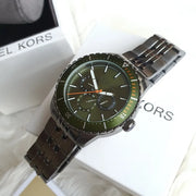  Shop Authentic Michael Kors Cunningham Multifunction Chronograph Green Dial Grey Steel Strap Watch For Men - MK7158 - Luxxuri