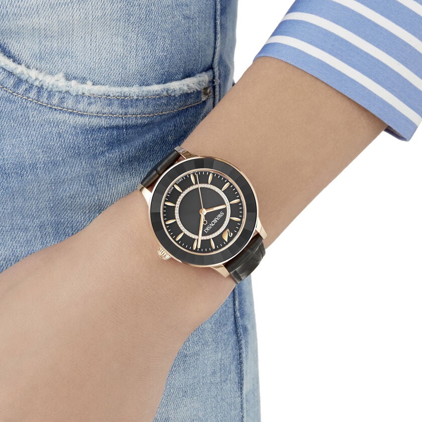  Shop Authentic Swarovski Octea Lux Blue Dial Blue Leather Strap Watch for Women - 5414413 - Luxxuri
