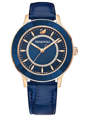  Shop Authentic Swarovski Octea Lux Blue Dial Blue Leather Strap Watch for Women - 5414413 - Luxxuri