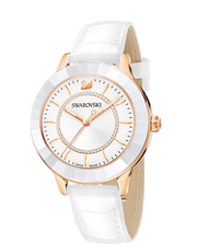  Shop Authentic Swarovski Octea Lux White Dial White Leather Strap Watch for Women - 5414416 - Luxxuri