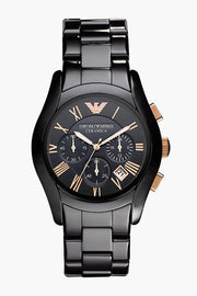  Shop Authentic Emporio Armani Valente Ceramica Chronograph Black Dial Black Steel Strap Watch For Men - AR1410 - Luxxuri