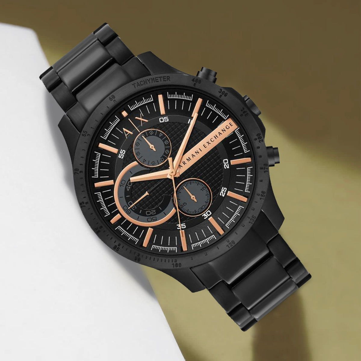  Shop Authentic Armani Exchange Chronograph Black Dial Black Steel Strap Watch For Men - AX2429 - Luxxuri