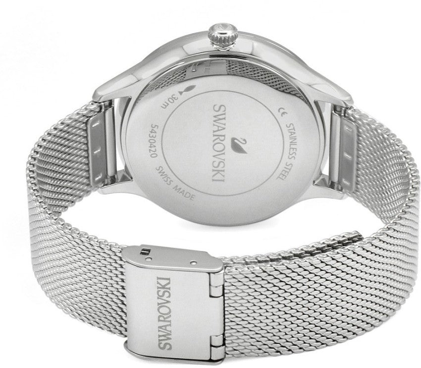  Shop Authentic Swarovski Octea Nova Black Dial Silver Mesh Bracelet Watch for Women - 5430420 - Luxxuri
