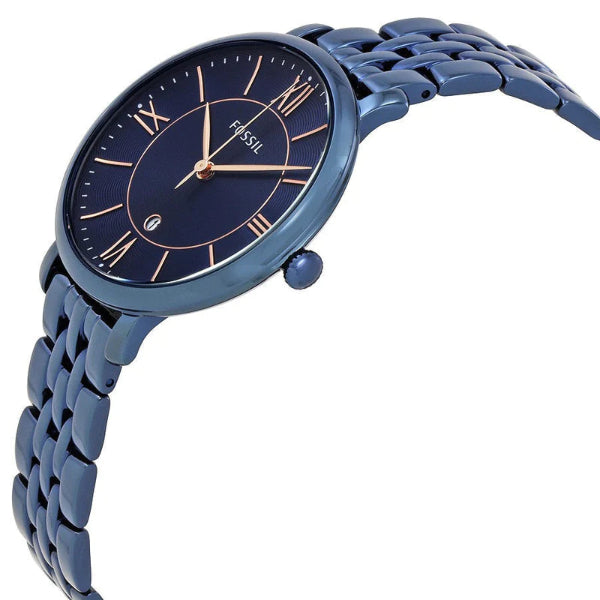  Shop Authentic Fossil Jacqueline Blue Dial Blue Steel Strap Watch for Women - ES4094 - Luxxuri