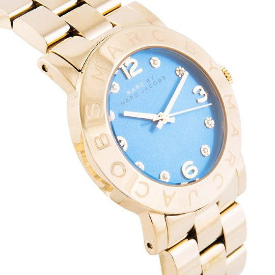  Shop Authentic Marc Jacobs Amy Blue Dial Gold Steel Strap Watch for Women - MBM3303 - Luxxuri