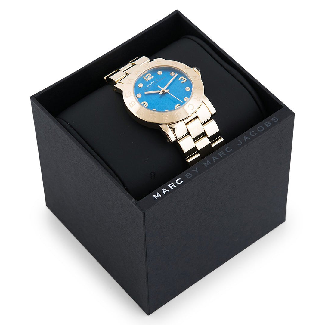  Shop Authentic Marc Jacobs Amy Blue Dial Gold Steel Strap Watch for Women - MBM3303 - Luxxuri
