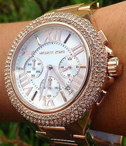  Shop Authentic Michael Kors Camille Chronograph White Dial Rose Gold Steel Strap Watch for Women - MK5636 - Luxxuri