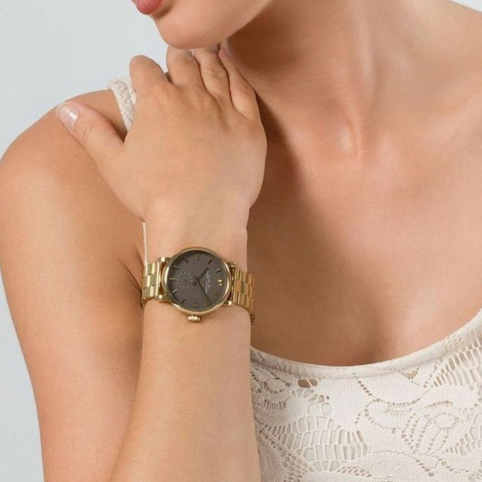  Shop Authentic Marc Jacobs Baker Grey Dial Gold Steel Strap Watch for Women - MBM3281 - Luxxuri