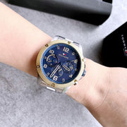  Shop Authentic Tommy Hilfiger Blaze Chronograph Blue Dial Silver Steel Strap Watch for Men - 1792031 - Luxxuri