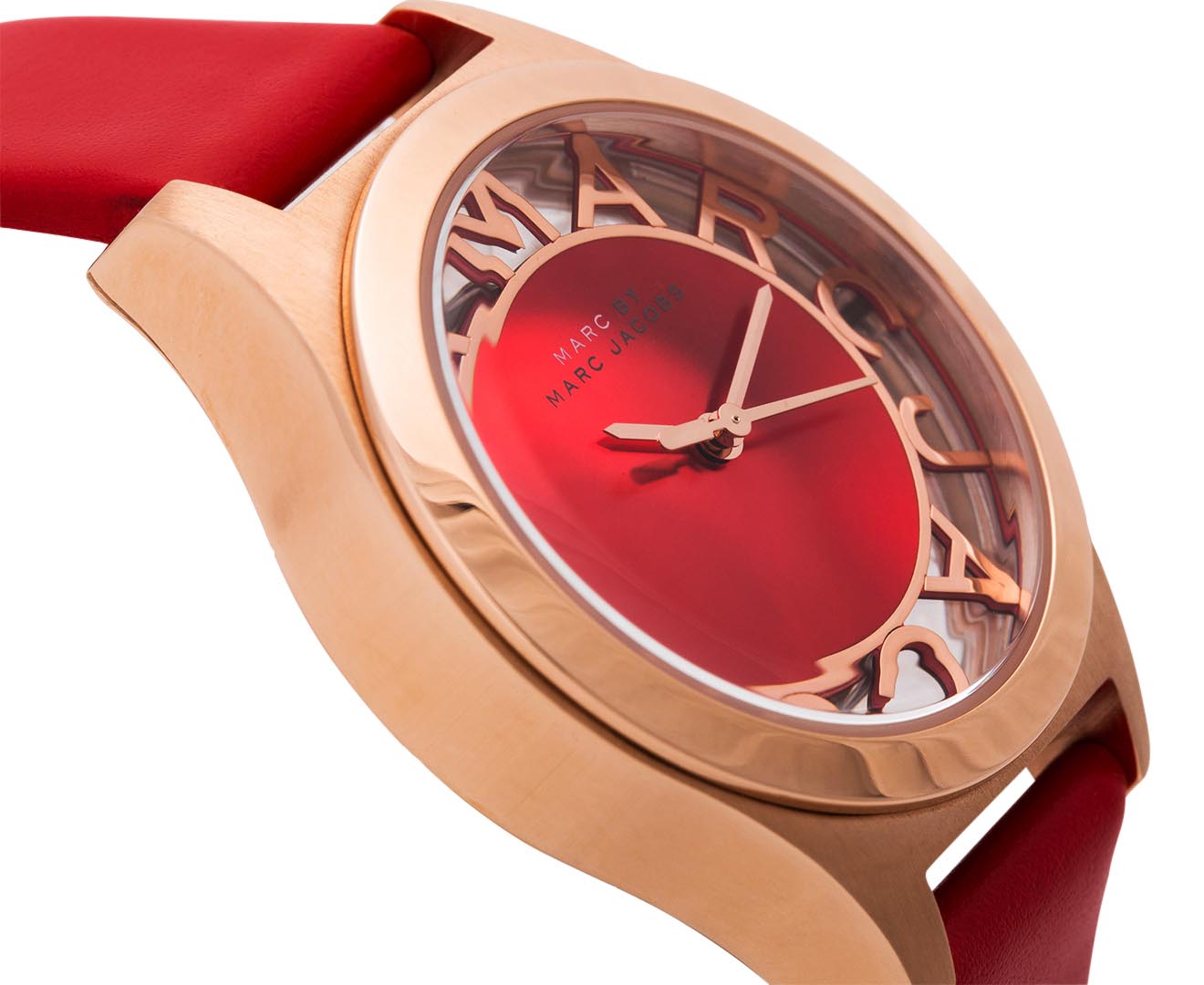  Shop Authentic Marc Jacobs Henry Skeleton Red Dial Red Leather Strap Watch for Women - MBM1338 - Luxxuri