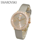  Shop Authentic Swarovski Crystal Frost Grey Dial Grey Leather Strap Watch for Women - 5484067 - Luxxuri