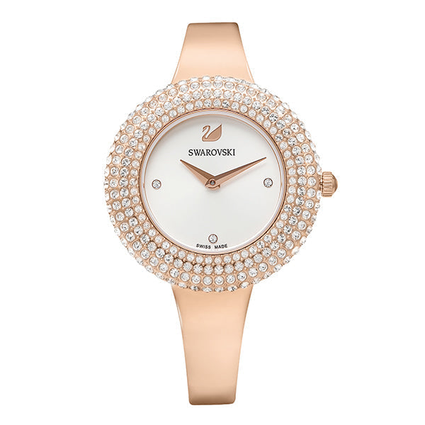  Shop Authentic Swarovski Crystal Rose Silver Dial Rose Gold Steel Strap Watch for Women - 5484073 - Luxxuri