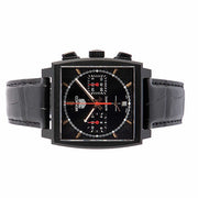  Shop Authentic Tag Heuer Monaco Automatic Chronograph Black Dial Black Leather Strap Watch for Men - CBL2180.FC6497 - Luxxuri