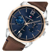 Shop Authentic Tommy Hilfiger Deacan Blue Dial Brown Leather Strap Watch for Men - 1791549 - Luxxuri