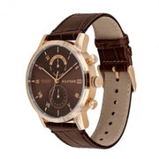  Shop Authentic Tommy Hilfiger Kane Brown Dial Brown Leather Strap Watch for Men - 1710400 - Luxxuri