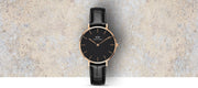  Shop Authentic Daniel Wellington Classic Petite Reading Black Dial Black Leather Strap Watch For Women - DW00100167 - Luxxuri
