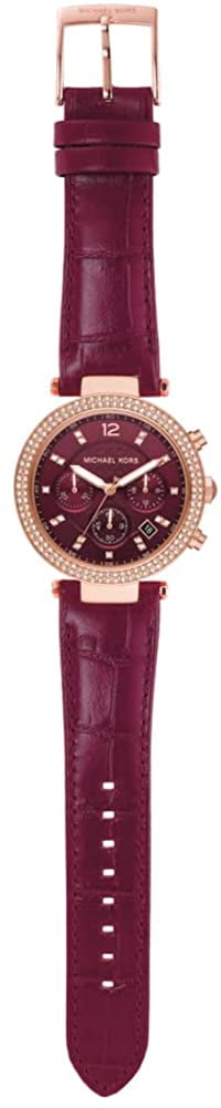  Shop Authentic Michael Kors Parker Chronograph Red Dial Red Leather Strap Watch For Women - MK6986 - Luxxuri