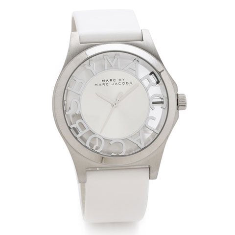  Shop Authentic Marc Jacobs Henry Skeleton White Dial White Leather Strap Watch for Women - MBM1241 - Luxxuri
