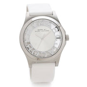  Shop Authentic Marc Jacobs Henry Skeleton White Dial White Leather Strap Watch for Women - MBM1241 - Luxxuri