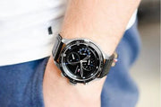  Shop Authentic Tommy Hilfiger Trent Chronograph Quartz Black Dial Black Leather Strap Watch For Men - 1791810 - Luxxuri