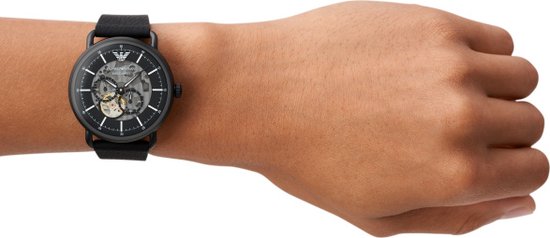  Shop Authentic Emporio Armani Aviator Chronograph Black Dial Black Leather Strap Watch For Men - AR60028 - Luxxuri