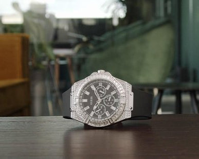  Shop Authentic Guess Baguette Crystals Black Dial Black Silicone Strap Watch For Men - GW0208G1 - Luxxuri