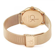  Shop Authentic Calvin Klein Minimal White Dial Rose Gold Mesh Bracelet Watch for Women - K3M22626 - Luxxuri