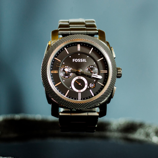 Shop Authentic Fossil Machine Chronograph Black Dial Grey Steel Strap Watch for Men - FS4662 - Luxxuri