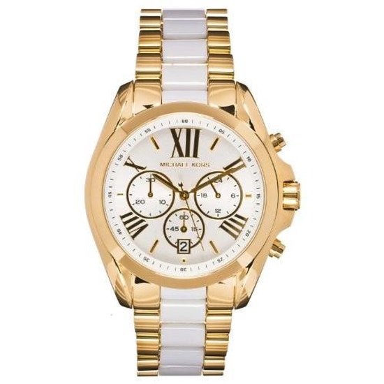  Shop Authentic Michael Kors Bradshaw Chronograph White Dial Two Tone Steel Strap Watch For Women - MK5743 - Luxxuri