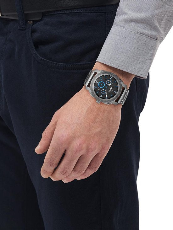  Shop Authentic Fossil Machine Chronograph Brown Dial Grey Steel Strap Watch for Men - FS4931 - Luxxuri