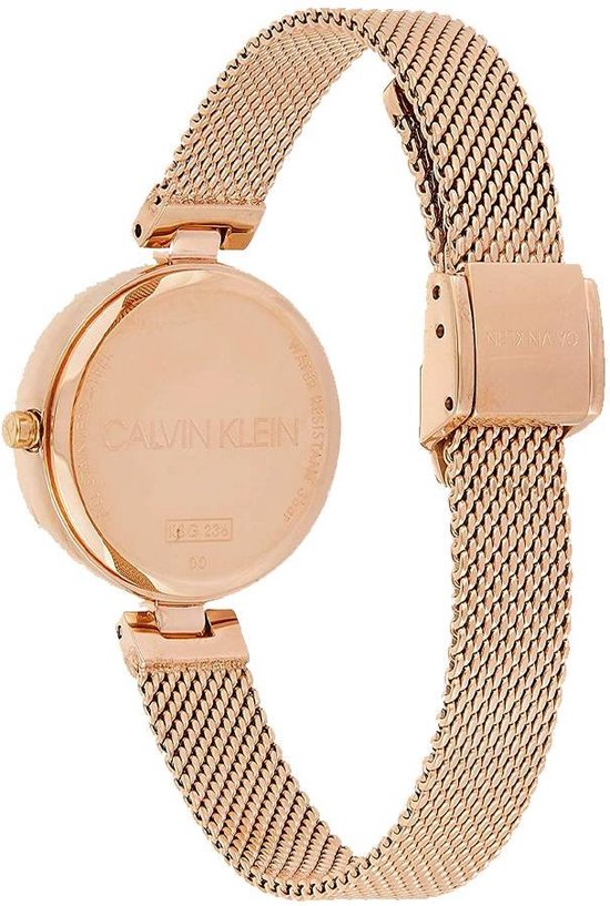  Shop Authentic Calvin Klein Authentic Silver Dial Rose Gold Mesh Bracelet Watch for Women - K8G23626 - Luxxuri