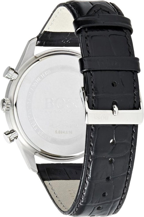  Shop Authentic Hugo Boss Ambassador Chronograph Quartz Black Dial Black Leather Strap Watch For Men - HB1513194 - Luxxuri