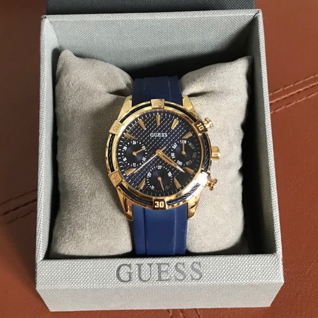  Shop Authentic Guess Catalina Blue Gold Tone Blue Silicone Strap Watch For Women - W0562L2 - Luxxuri