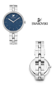  Shop Authentic Swarovski Cosmopolitan Blue Dial Silver Steel Strap Watch for Women - 5517790 - Luxxuri