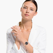  Shop Authentic Swarovski Cosmopolitan Black Dial Rose Gold Steel Strap Watch for Women - 5517797 - Luxxuri