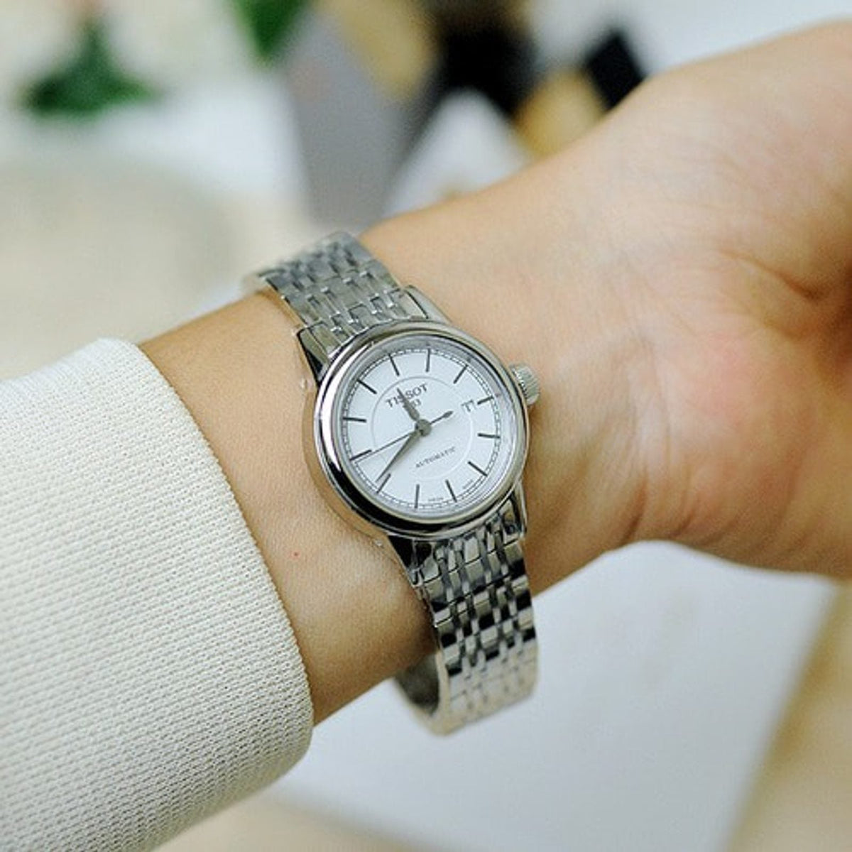  Shop Authentic Tissot T Classic Carson Automatic White Dial Silver Steel Strap Watch For Women - T085.207.11.011.00 - Luxxuri