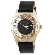  Shop Authentic Marc Jacobs Henry Skeleton Black Dial Black Leather Strap Watch for Women - MBM1246 - Luxxuri