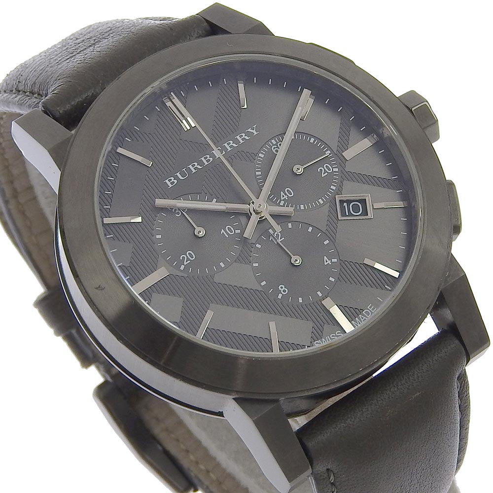  Shop Authentic Burberry The City Black Dial Black Leather Strap Watch for Men - BU9364 - Luxxuri