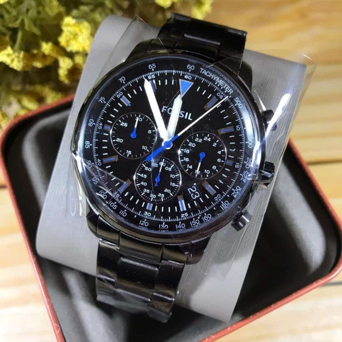  Shop Authentic Fossil Goodwin Chrono Analog Black Dial Grey Steel Strap Watch for Men - FS5518 - Luxxuri