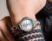  Shop Authentic Swarovski Crystal Flower Silver Dial Silver Steel Strap Watch for Women - 5547622 - Luxxuri