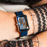  Shop Authentic Swarovski Uptown Crystal Blue Dial Blue Leather Strap Watch for Women - 5547713 - Luxxuri