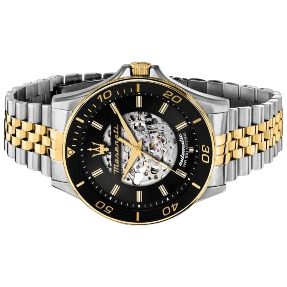  Shop Authentic Maserati SFIDA Automatic Skeleton Black Dial Two Tone Steel Strap Watch For Men - R8823140010 - Luxxuri