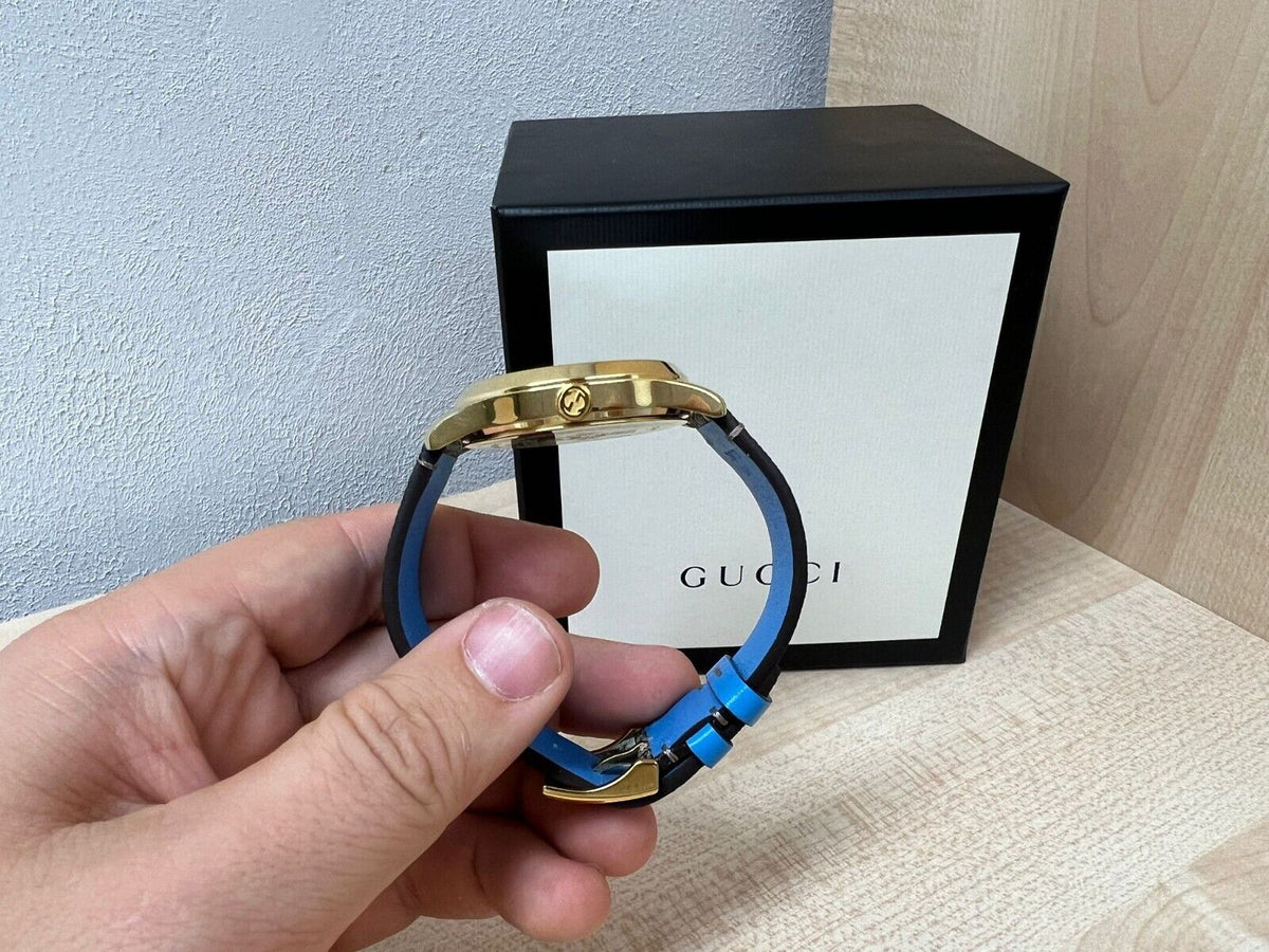  Shop Authentic Gucci G Timeless Disney Donald Duck Brown Dial Brown Leather Strap Watch For Women - YA1264167 - Luxxuri