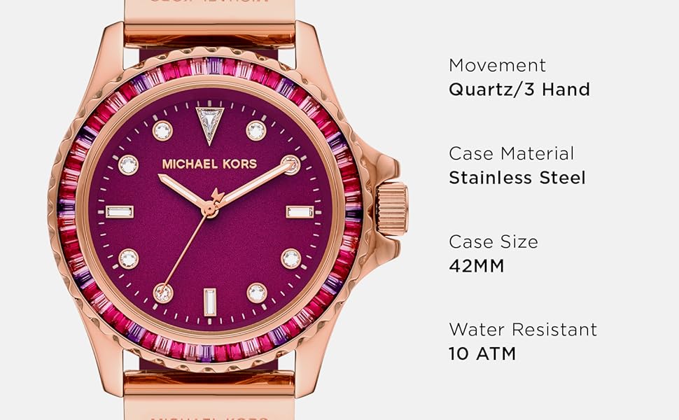  Shop Authentic Michael Kors Everest Pave Crystals Pink Dial Pink Rubber Strap Watch for Women - MK7441 - Luxxuri