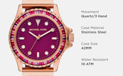  Shop Authentic Michael Kors Everest Pave Crystals Pink Dial Pink Rubber Strap Watch for Women - MK7441 - Luxxuri
