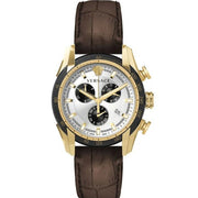  Shop Authentic Versace V-Ray Chronograph Quartz White Dial Brown Leather Strap Watch For Men - VE2I00221 - Luxxuri