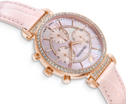  Shop Authentic Swarovski Passage Chrono Pink Dial Pink Leather Strap Watch for Women - 5580352 - Luxxuri