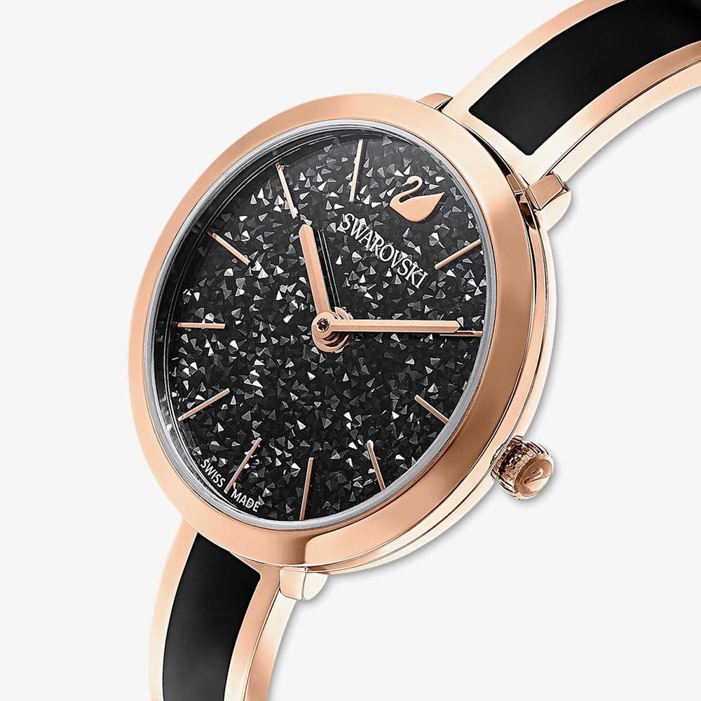  Shop Authentic Swarovski Crystalline Delight Black Dial Two Tone Steel Strap Watch for Women - 5580530 - Luxxuri