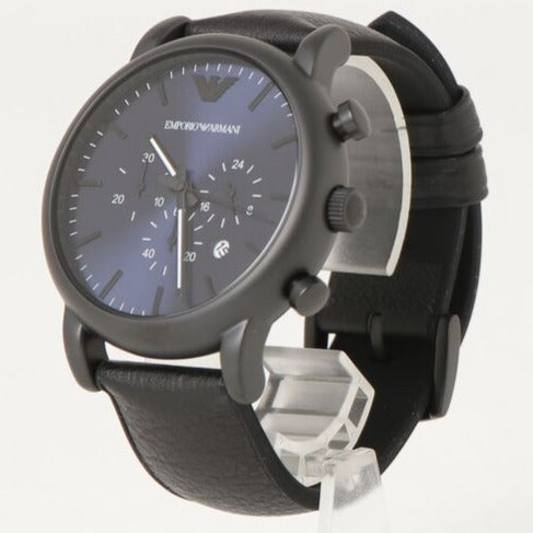  Shop Authentic Emporio Armani Luigi Analog Blue Dial Black Leather Strap Watch For Men - AR11351 - Luxxuri