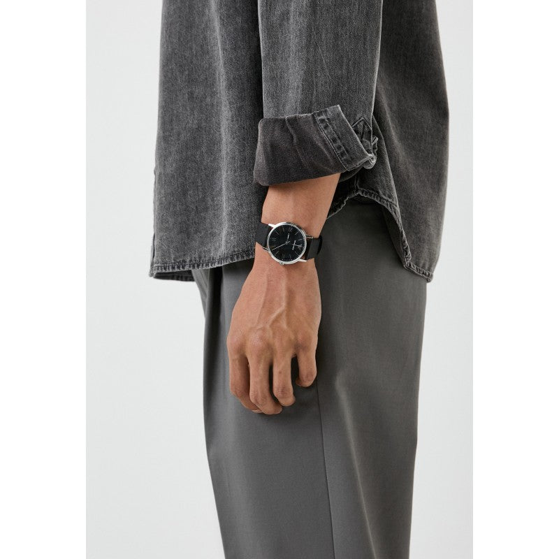  Shop Authentic Emporio Armani Kappa Analog Quartz Black Dial Black Leather Strap Watch For Men - AR11013 - Luxxuri